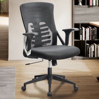 FineBuy Bürostuhl Mesh-Bezug Schreibtischstuhl bis 120 kg, Drehstuhl höhenverstellbar mit Lendenwirbelstütze, Stoff-Schreibtischsessel ergonomisch mit Armlehnen & Wippfunktion | Farbe: Schwarz Unkategorisiert online kaufen