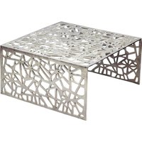 FineBuy Couchtisch Aluminium 60cm Quadratischer Sofatisch Metall - Wohnzimmertisch Alu modern mit Muster - Design Tisch niedrig - Loungetisch Beistelltisch Handmade | Farbe: Gold Unkategorisiert online kaufen