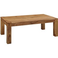 FineBuy Couchtisch Massivholz 110cm · Rechteckiger Wohnzimmertisch aus Echtholz · Handgefertigter Sofatisch im Landhaus Design mit klarer Linienführung | Farbe: Braun Unkategorisiert online kaufen