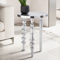 FineBuy Design Beistelltisch rund 44cm Metall silber - Handgefertigter Wohnzimmertisch Aluminium - Alu Dekotisch - Kleiner Couchtisch | Farbe: Silber Unkategorisiert online kaufen