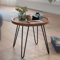 FineBuy Design Couchtisch Sheesham Massivholz 45x40x45 cm Wohnzimmertisch Rund, Sofatisch mit Haarnadelbeine, Kaffeetisch aus Holz und Metall | Farbe: Braun Unkategorisiert online kaufen