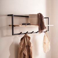 FineBuy Garderobe aus Massivholz Akazie mit Baumkante 100 cm - Industrial Wandgarderobe mit Ablage & 6 Haken - Garderobenleiste mit Metallrahmen Schwarz Handgefertigt | Farbe: Braun Unkategorisiert online kaufen FineBuy Garderobe aus Massivholz Akazie mit Baumkante 100 cm - Industrial Wandgarderobe mit Ablage & 6 Haken - Garderobenleiste mit Metallrahmen Schwarz Handgefertigt | Farbe: Braun Unkategorisiert online kaufen