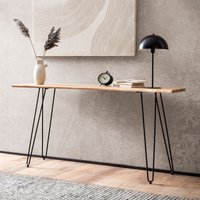 FineBuy Konsolentisch 150x36x75 cm Akazie Massivholz Baumkante Anrichte Flur, Ablagetisch mit Haarnadelbeine Schmal Modern, Flurtisch Metallgestell, Dielentisch Lang Hoch | Farbe: Braun Unkategorisiert online kaufen
