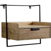 FineBuy Nachtkonsole zur Wandmontage aus Mango Massivholz mit Schublade – schwebender Nachttisch, modernes Wandboard mit Stauraum fürs Schlafzimmer – Nachtkästchen 44x45x35 cm | Farbe: Beige Unkategorisiert online kaufen