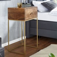 FineBuy Nachttisch aus Mango Massivholz mit goldfarbenem Metallgestell und Schublade – Nachtkonsole im Natur Design ideal für Boxspringbett, Nachtkommode mit Stauraum – Nachtkästchen 40x75,5x35 cm | Farbe: Braun Unkategorisiert online kaufen FineBuy Nachttisch aus Mango Massivholz mit goldfarbenem Metallgestell und Schublade – Nachtkonsole im Natur Design ideal für Boxspringbett, Nachtkommode mit Stauraum – Nachtkästchen 40x75,5x35 cm | Farbe: Braun Unkategorisiert online kaufen