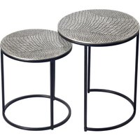FineBuy Satztisch Metall 2er Set rund - Beistelltisch Aluminium Tischplatten mit Muster - Design Couchtisch Anstelltisch modern Eisen Gestell - Dekotisch Wohnzimmertisch Handmade | Farbe: Gold Unkategorisiert online kaufen FineBuy Satztisch Metall 2er Set rund - Beistelltisch Aluminium Tischplatten mit Muster - Design Couchtisch Anstelltisch modern Eisen Gestell - Dekotisch Wohnzimmertisch Handmade | Farbe: Gold Unkategorisiert online kaufen