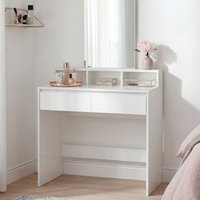 FineBuy Schminktisch 80cm Weiß Kosmetiktisch Modern - Frisiertisch mit Spiegel und Regal - Weiße Frisierkommode mit 2 Schubladen - Moderner Make-Up-Tisch Groß | Farbe: Weiß Unkategorisiert online kaufen FineBuy Schminktisch 80cm Weiß Kosmetiktisch Modern - Frisiertisch mit Spiegel und Regal - Weiße Frisierkommode mit 2 Schubladen - Moderner Make-Up-Tisch Groß | Farbe: Weiß Unkategorisiert online kaufen