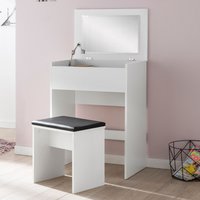 FineBuy Schminktisch FB51641 60x81x40 cm Weiß Konsolentisch Holz Modern, Kosmetiktisch mit Hocker und Spiegel, Weißer Frisiertisch mit Klappfach, Moderner Make-Up-Tisch Mädchen Groß | Farbe: Weiß Unkategorisiert online kaufen FineBuy Schminktisch FB51641 60x81x40 cm Weiß Konsolentisch Holz Modern, Kosmetiktisch mit Hocker und Spiegel, Weißer Frisiertisch mit Klappfach, Moderner Make-Up-Tisch Mädchen Groß | Farbe: Weiß Unkategorisiert online kaufen