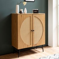 Kommode in Eiche Dekor 80 cm Sideboard mit 2 Türen aus Wiener Rattan Geflecht Design Highboard | Farbe: Braun Unkategorisiert online kaufen Kommode in Eiche Dekor 80 cm Sideboard mit 2 Türen aus Wiener Rattan Geflecht Design Highboard | Farbe: Braun Unkategorisiert online kaufen