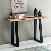 Massiver Konsolentisch GAYA 120 x 45 cm Akazie Massiv Holz Baumkante mit Metallbeinen, Schmaler Design Schreibtisch Baumstamm, MassivholzTisch Konsole | Farbe: Braun Unkategorisiert online kaufen Massiver Konsolentisch GAYA 120 x 45 cm Akazie Massiv Holz Baumkante mit Metallbeinen, Schmaler Design Schreibtisch Baumstamm, MassivholzTisch Konsole | Farbe: Braun Unkategorisiert online kaufen