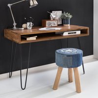 Massiver Schreibtisch HARLEM Sheesham Massiv Holz 110 x 60 x 76 cm mit Ablage, Computertisch Massivholz mit Metall Beinen, Design Holz PC Tisch | Farbe: Braun Unkategorisiert online kaufen Massiver Schreibtisch HARLEM Sheesham Massiv Holz 110 x 60 x 76 cm mit Ablage, Computertisch Massivholz mit Metall Beinen, Design Holz PC Tisch | Farbe: Braun Unkategorisiert online kaufen