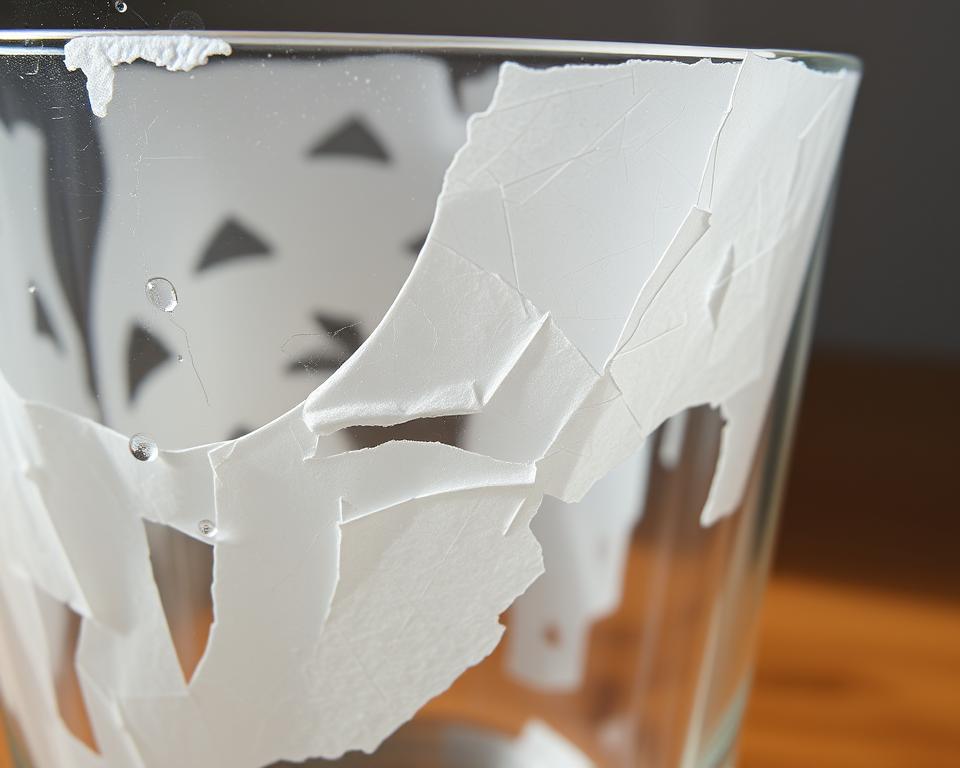 Serviettentechnik Fehler auf Glas