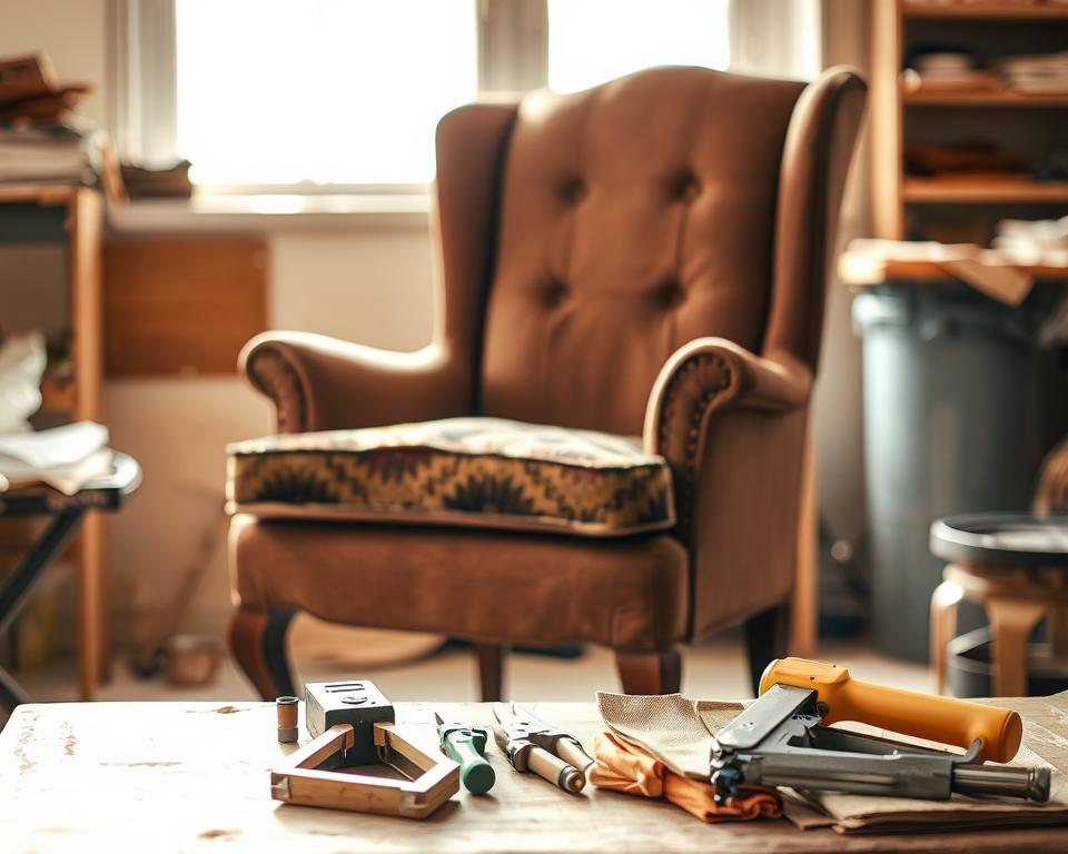 Stuhl vorbereiten für Neupolsterung